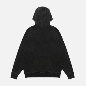 Concert Outfit Heavy Washed Print Fleece Hoodie