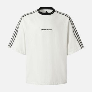 Concert Outfit Heavy Washed Street Metal Collar T-Shirt