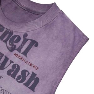 Concert Outfit Heavy Worker Washed And Broken Retro Font Vest