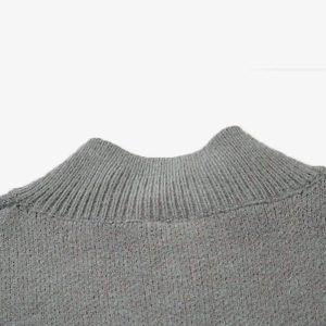 Concert Outfit High Street Abstract Pattern Zipper Stand Collar Cardigan