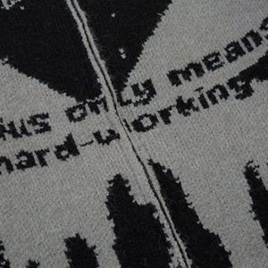 Concert Outfit High Street Abstract Pattern Zipper Stand Collar Cardigan