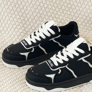 Concert Outfit High Street Black And White Board Casual Shoes
