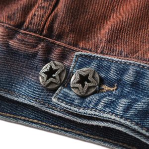 Concert Outfit High Street Distressed Spray-Painted Denim Jacket