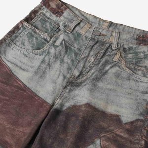 Concert Outfit High Street Distressed Washed Printed Jeans