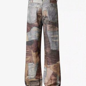 Concert Outfit High Street Distressed Washed Printed Jeans