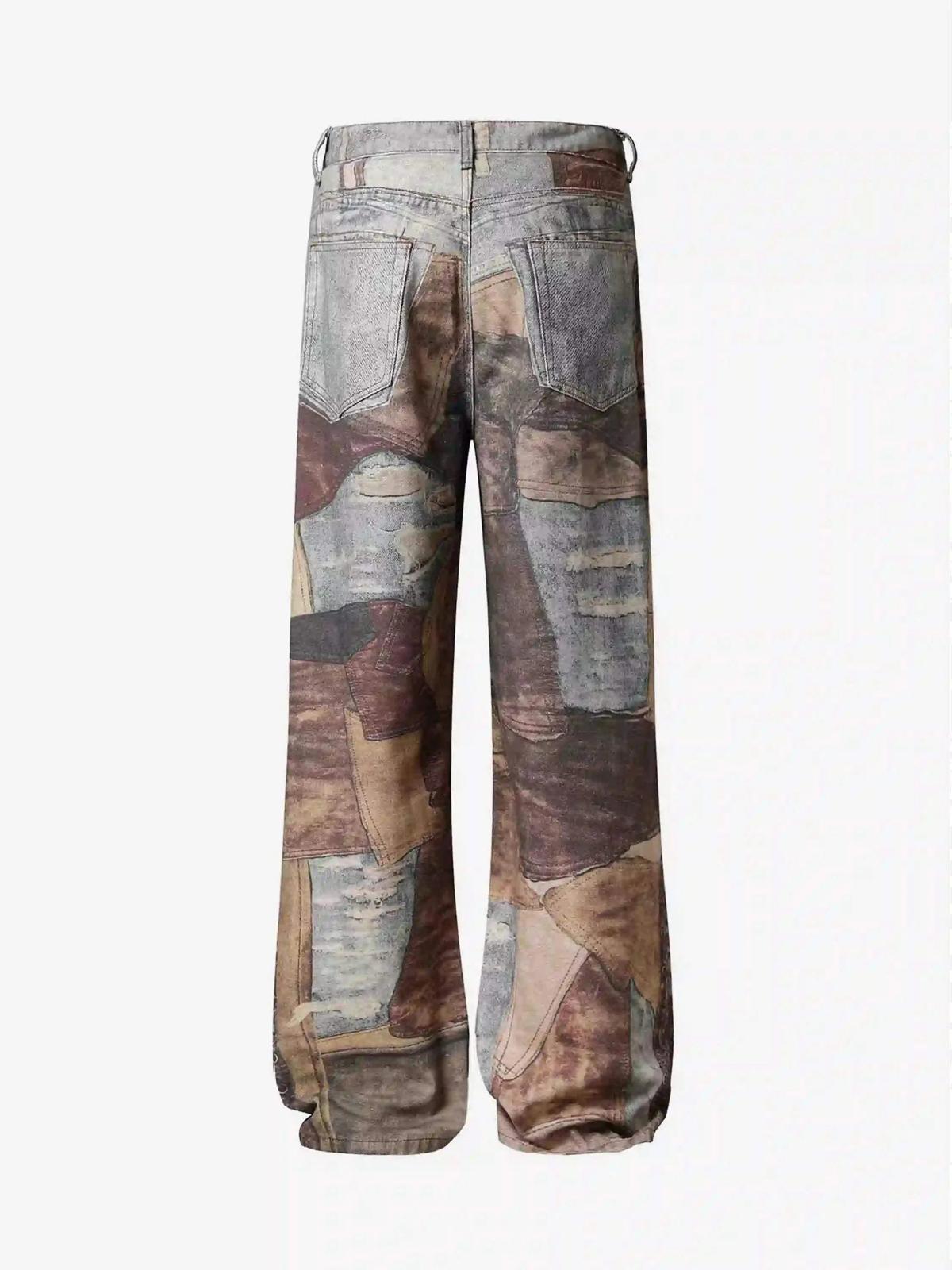 Concert Outfit High Street Distressed Washed Printed Jeans Concert Outfit High Street Distressed Washed Printed Jeans