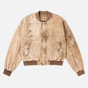 Concert Outfit High Street Distressed Washed Work Jacket