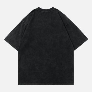 Concert Outfit High Street Heart-Print Dark T-Shirt