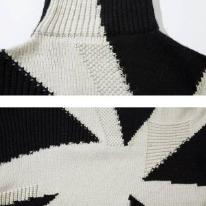 Concert Outfit High Street High-Neck Spiral Jacquard Sweater