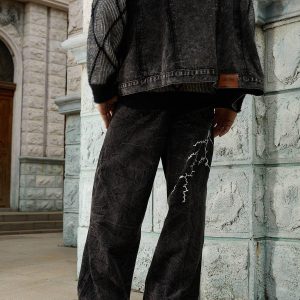 Concert Outfit High Street Hip-Hop Distressed Washed Jeans