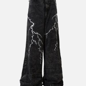 Concert Outfit High Street Hip-Hop Distressed Washed Jeans