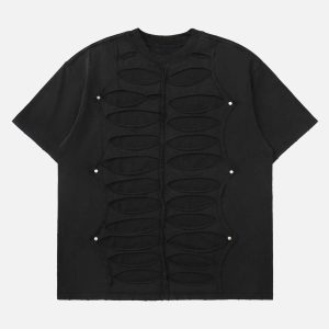 Concert Outfit High Street Hip Hop Hole Design T-Shirt