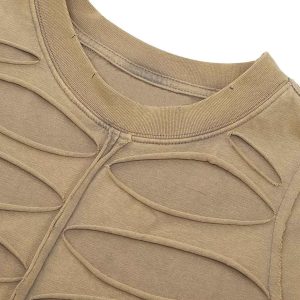 Concert Outfit High Street Hip Hop Hole Design T-Shirt