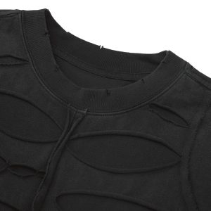 Concert Outfit High Street Hip Hop Hole Design T-Shirt