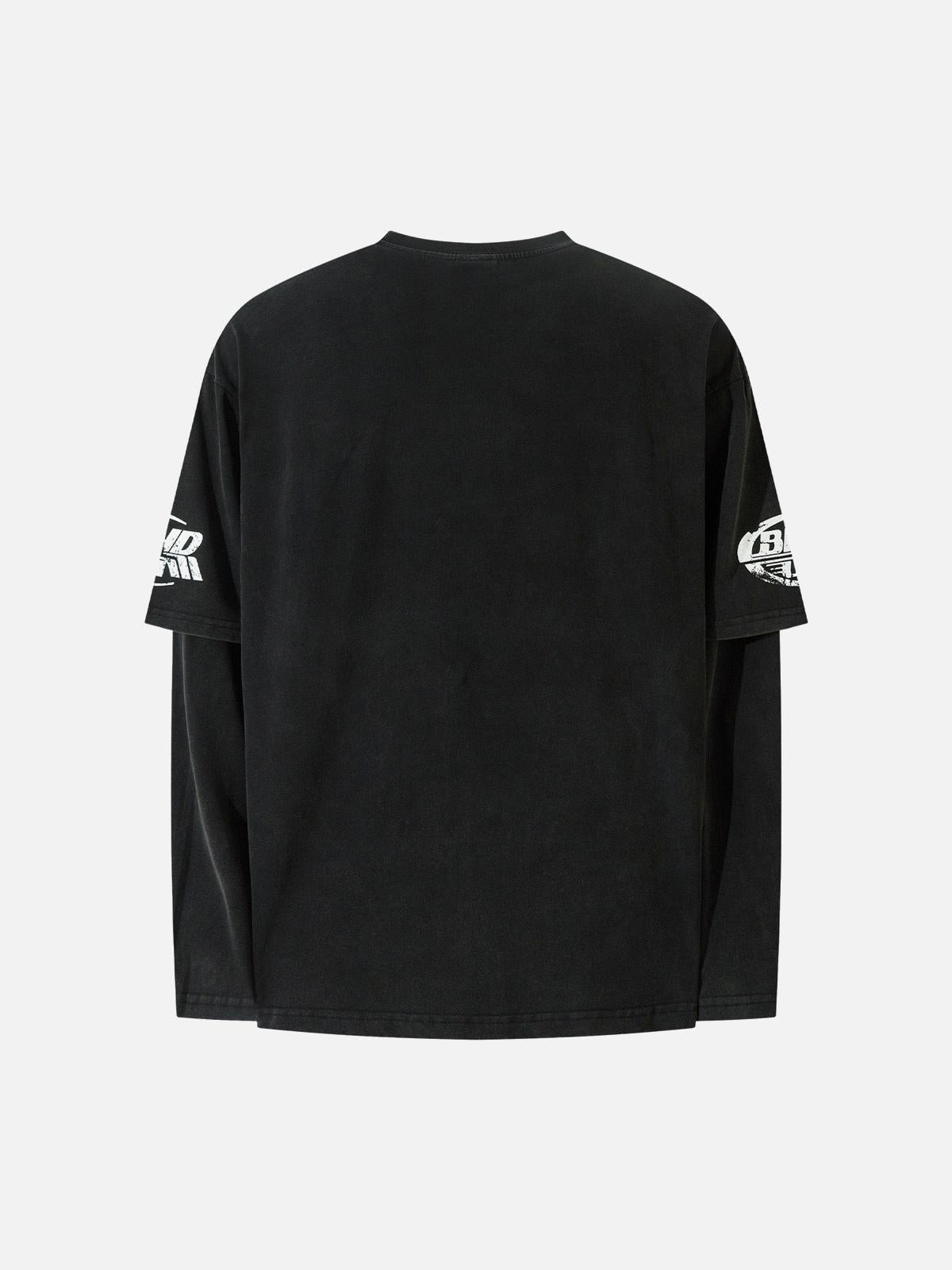 Concert Outfit High Street Hip-Hop Patchwork Long-Sleeved T-Shirt Concert Outfit High Street Hip-Hop Patchwork Long-Sleeved T-Shirt