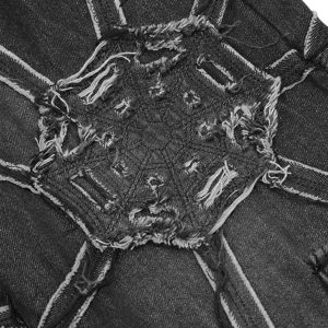 Concert Outfit High Street Hip-Hop Spider Web Denim Pants