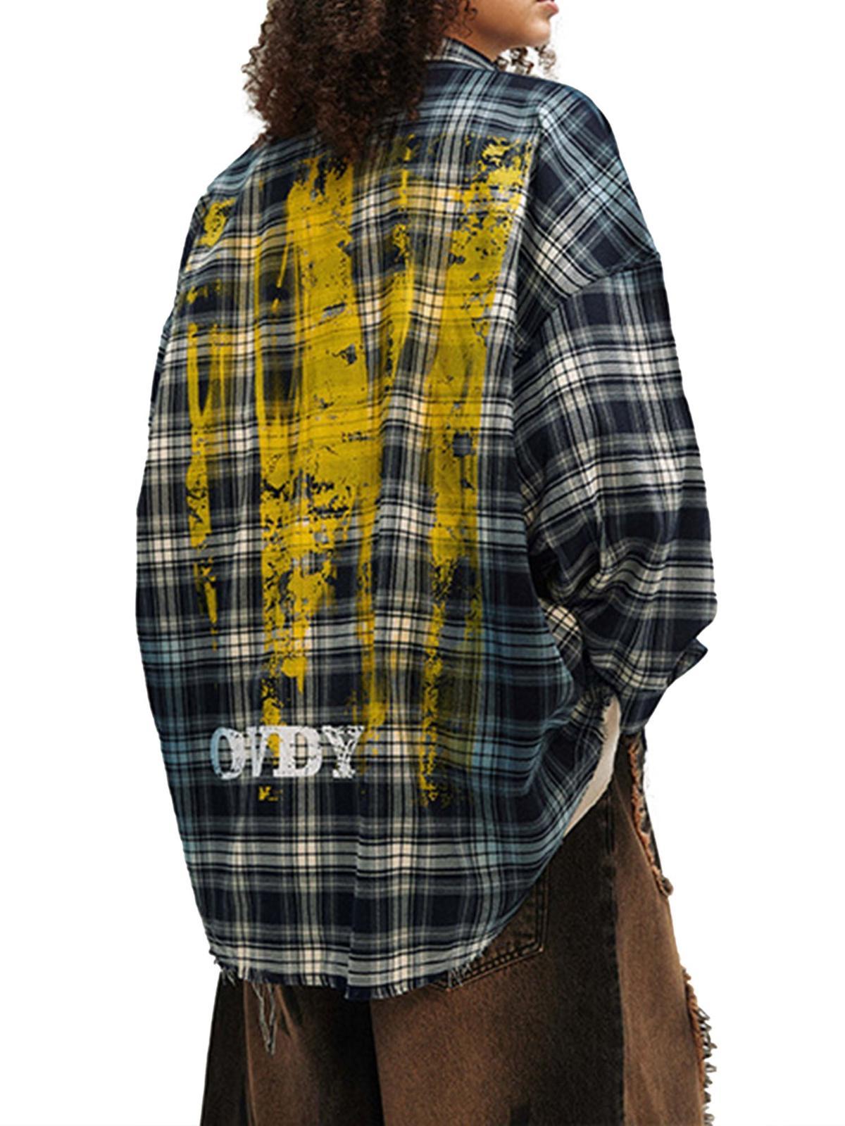 Concert Outfit High Street Hip Hop Spray Print Shirt Concert Outfit High Street Hip Hop Spray Print Shirt