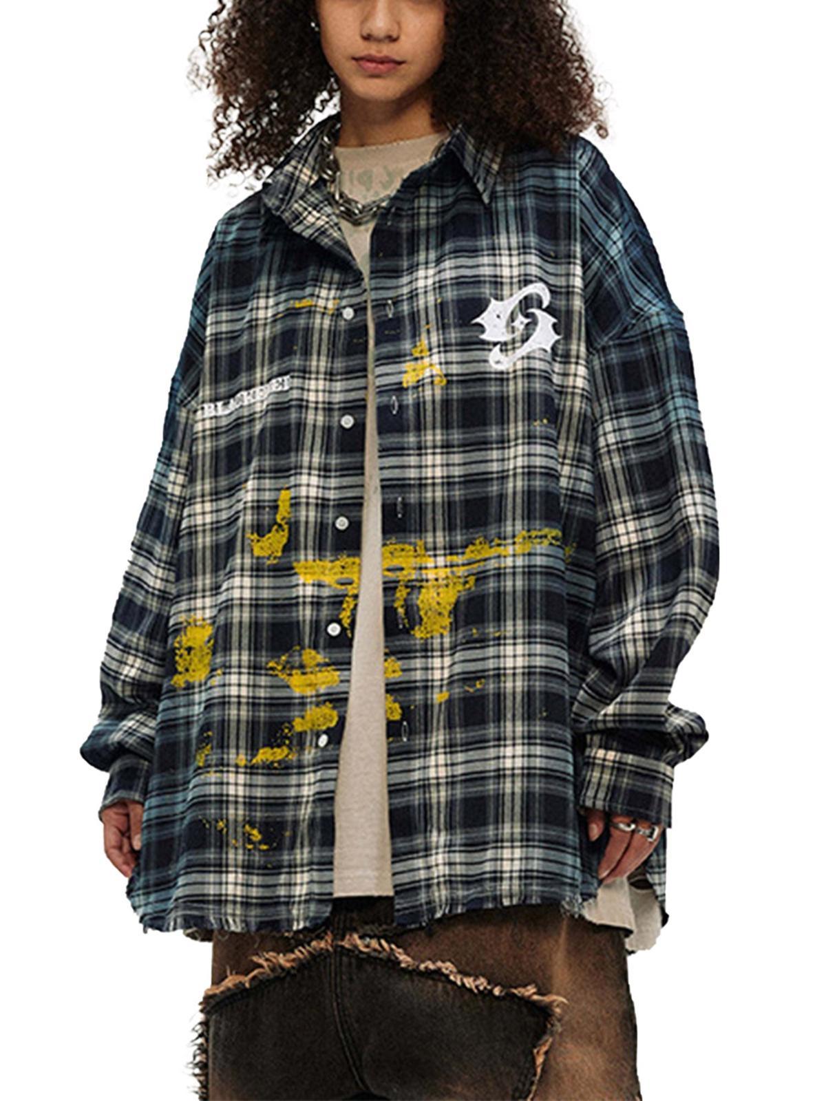 Concert Outfit High Street Hip Hop Spray Print Shirt Concert Outfit High Street Hip Hop Spray Print Shirt