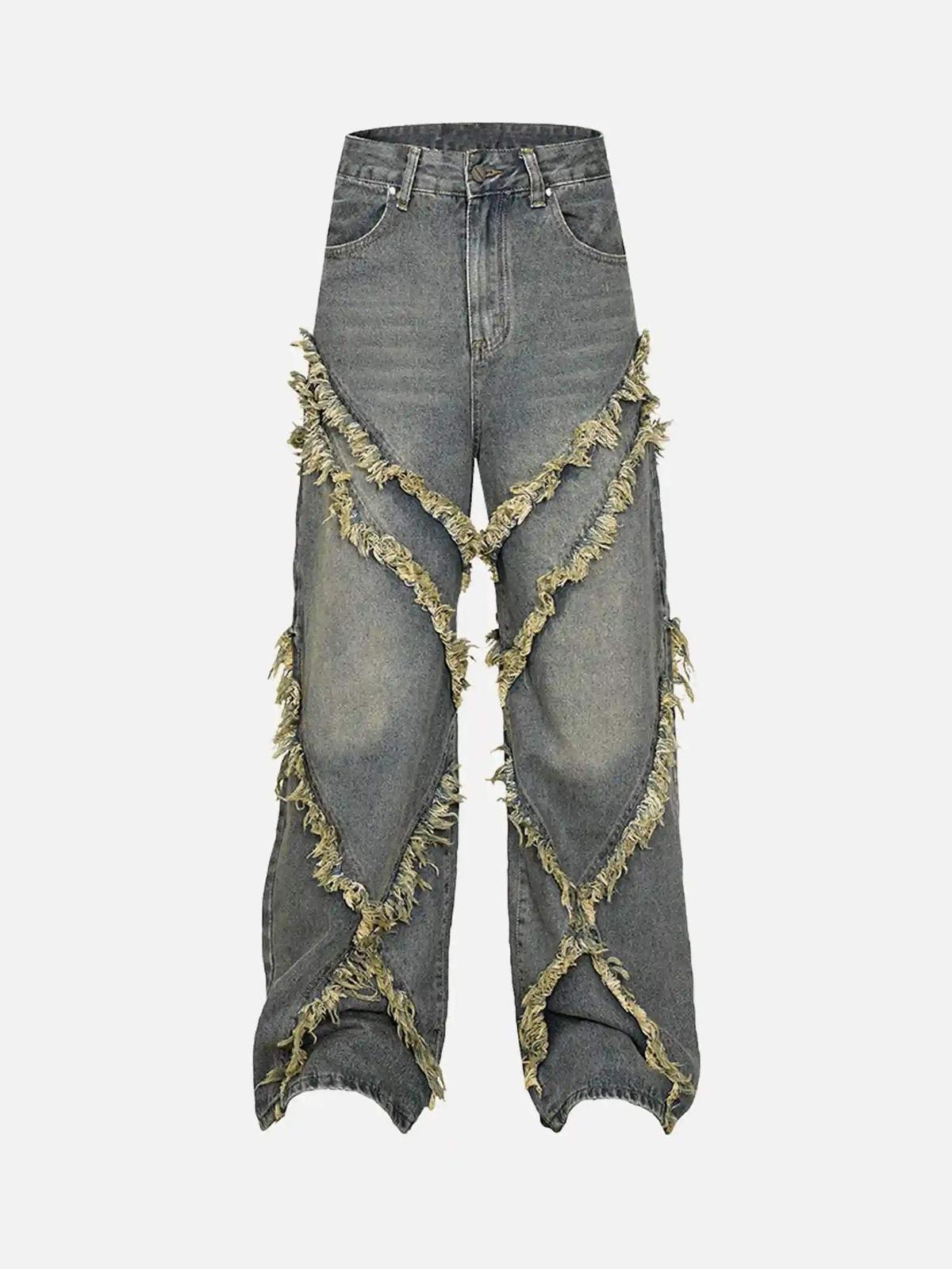 Concert Outfit High Street Hip Hop Washed Distressed Jeans Concert Outfit High Street Hip Hop Washed Distressed Jeans