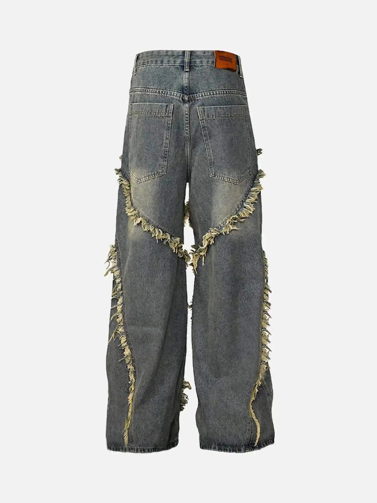 Concert Outfit High Street Hip Hop Washed Distressed Jeans Concert Outfit High Street Hip Hop Washed Distressed Jeans