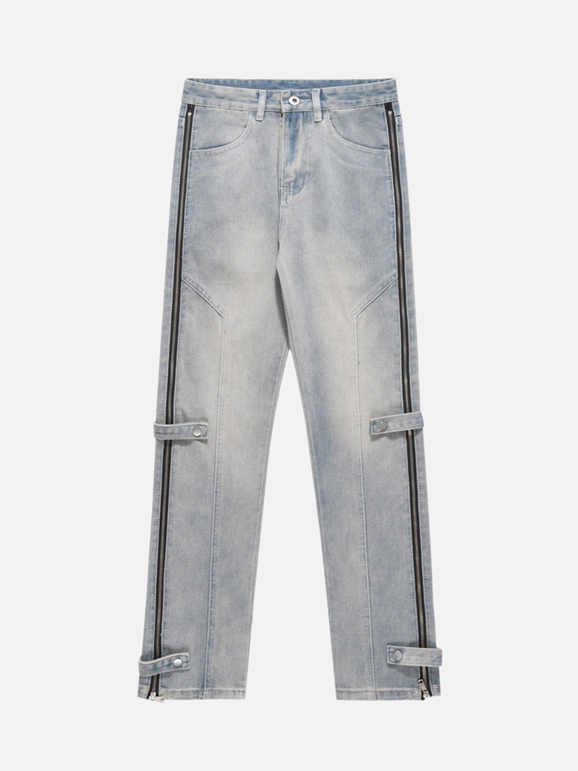 Concert Outfit High Street Hip-Hop Zipper Straight Jeans Concert Outfit High Street Hip-Hop Zipper Straight Jeans