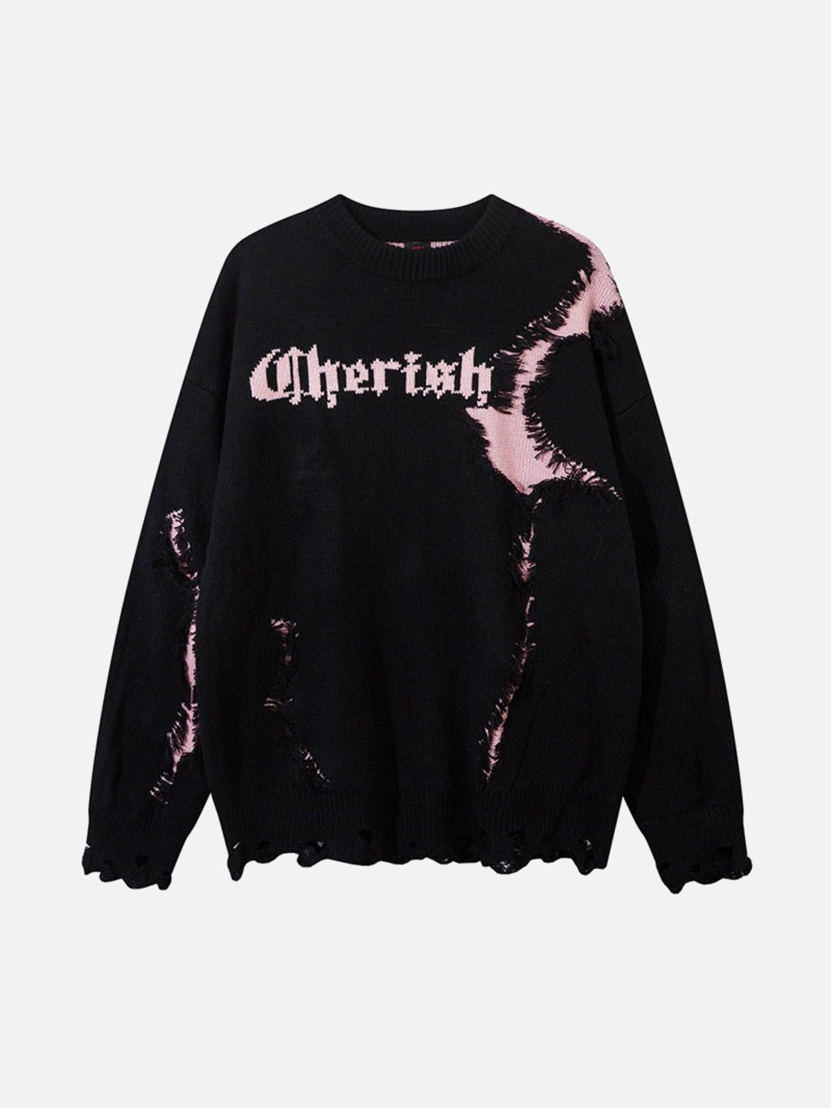 Concert Outfit High Street Irregular Color-Blocking Patchwork Sweater Concert Outfit High Street Irregular Color-Blocking Patchwork Sweater