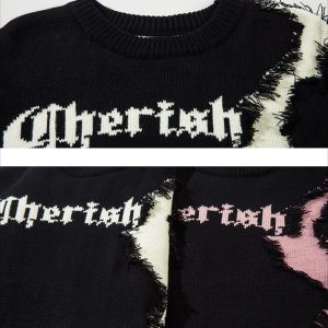 Concert Outfit High Street Irregular Color-Blocking Patchwork Sweater