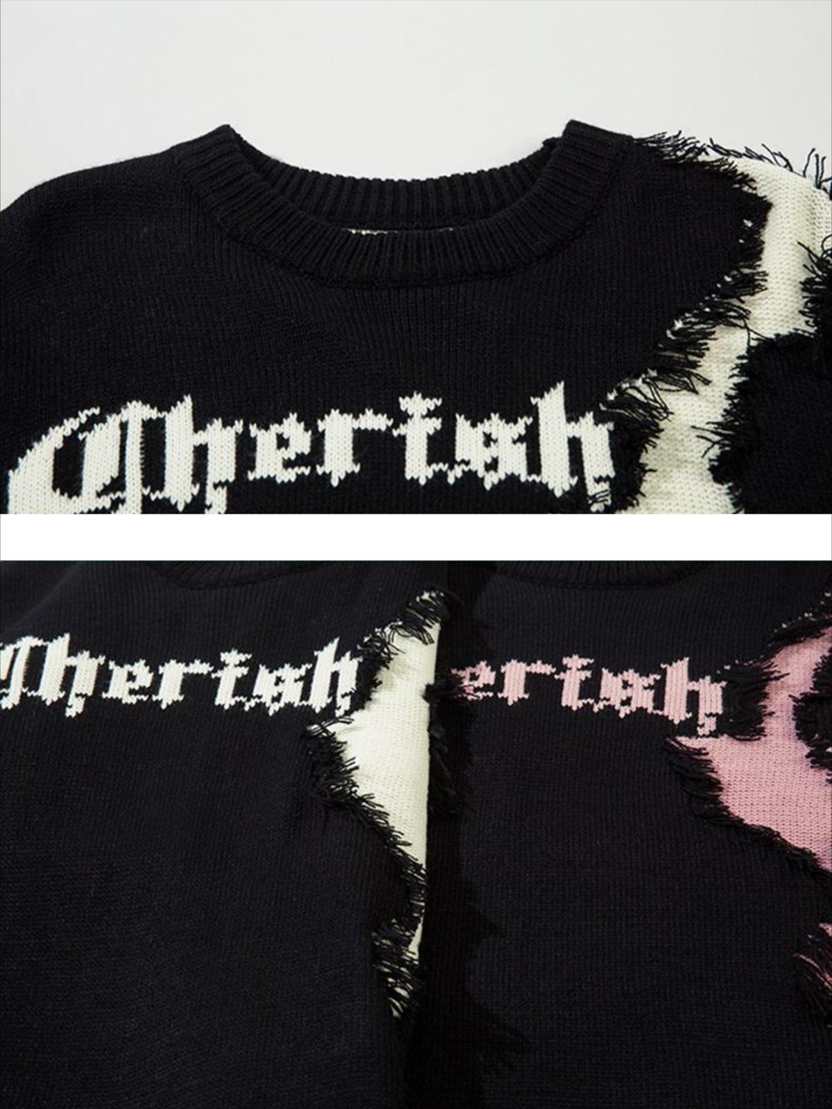 Concert Outfit High Street Irregular Color-Blocking Patchwork Sweater Concert Outfit High Street Irregular Color-Blocking Patchwork Sweater