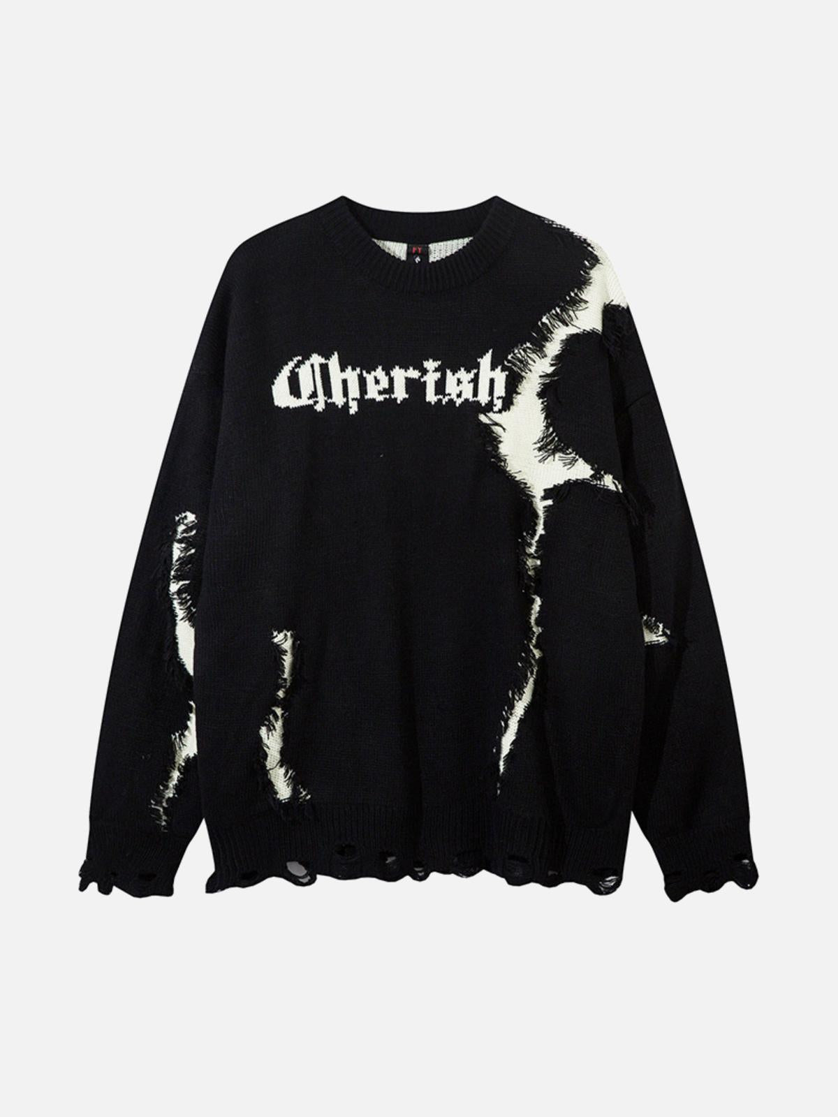 Concert Outfit High Street Irregular Color-Blocking Patchwork Sweater Concert Outfit High Street Irregular Color-Blocking Patchwork Sweater