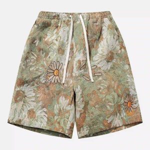 Concert Outfit High Street Jacquard Embroidery Shorts