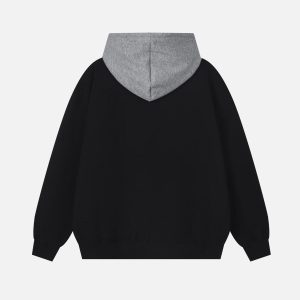 Concert Outfit High Street Letter Print Collision Color Hoodie