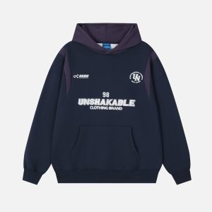 Concert Outfit High Street Letter Print Collision Color Hoodie