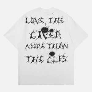 Concert Outfit High Street Letter Print Short-Sleeved T-Shirt