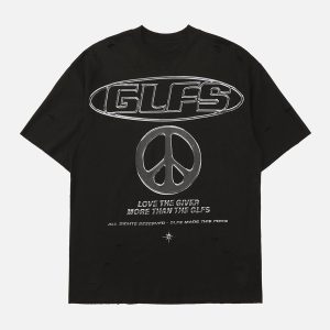 Concert Outfit High Street Letter Print Short-Sleeved T-Shirt