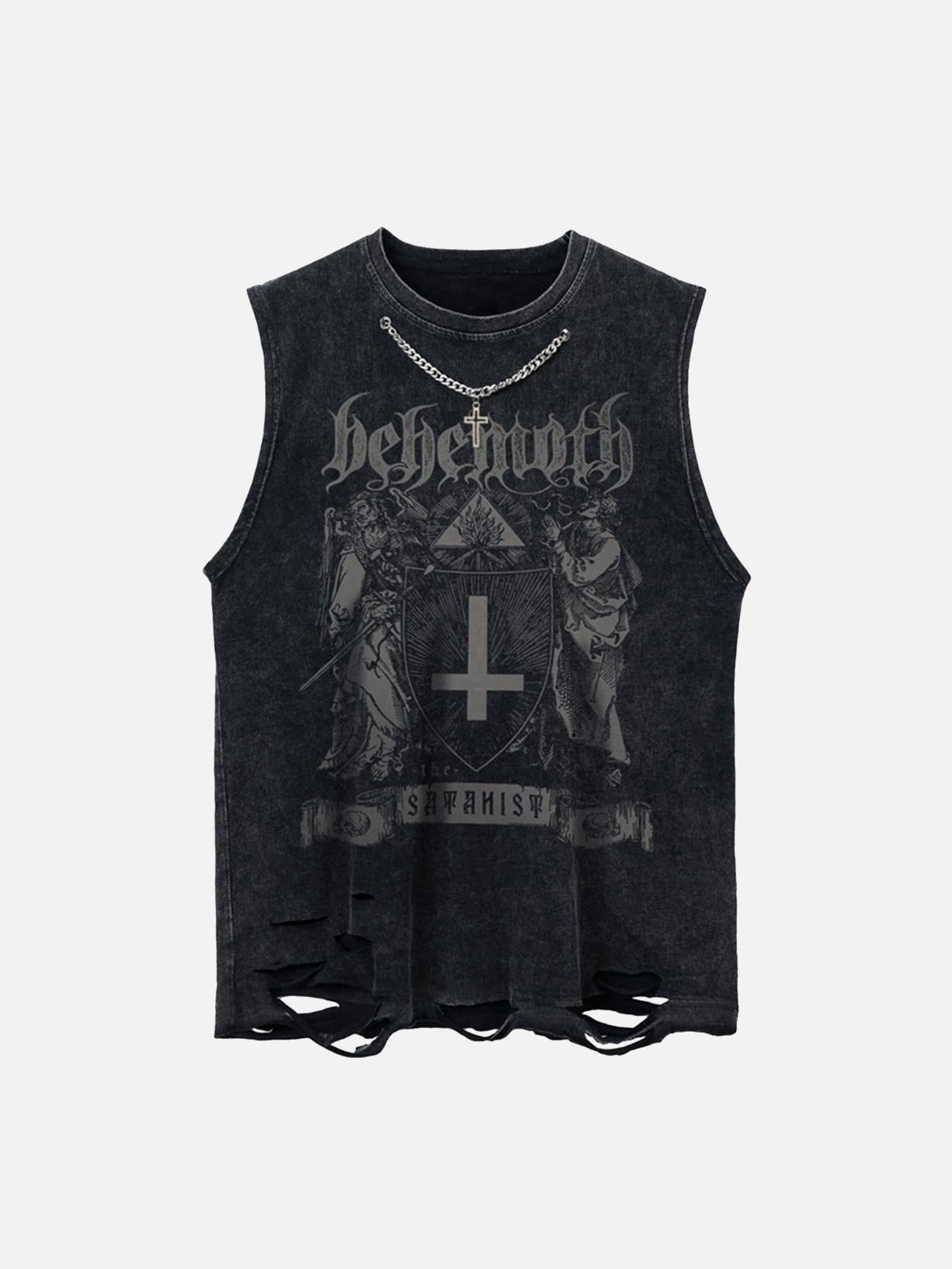 Concert Outfit High Street Ripped Retro Hip-Hop Vest Concert Outfit High Street Ripped Retro Hip-Hop Vest