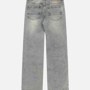 Concert Outfit High Street Washed And Torn Work Pockets Denim Pants