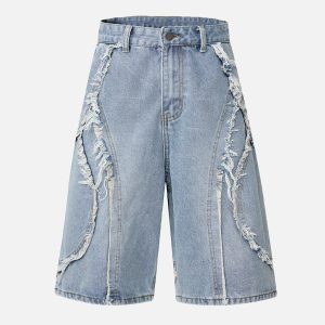 Concert Outfit High Street Washed Distressed Denim Shorts
