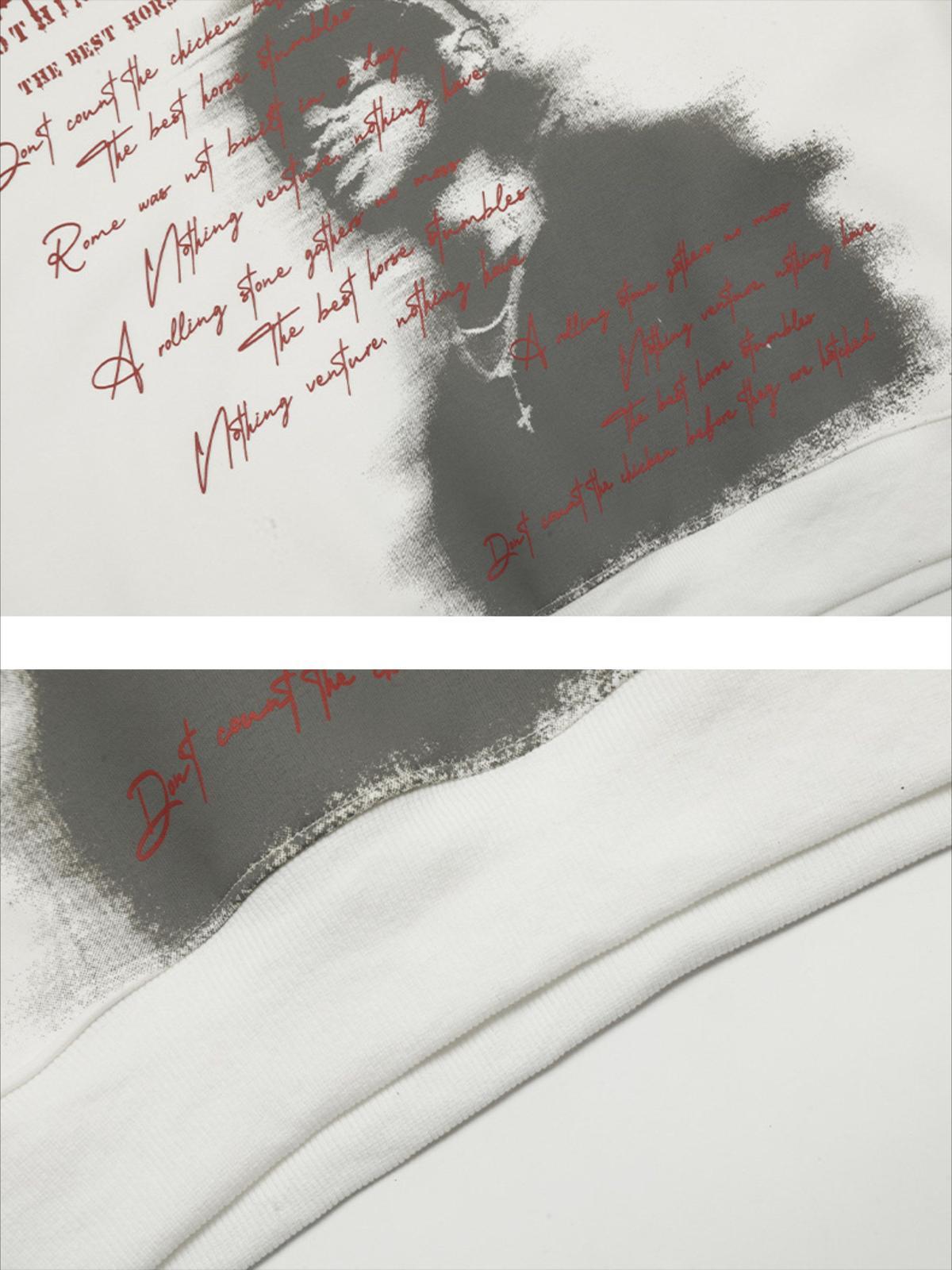 Concert Outfit High Street Washed Print Hoodie Concert Outfit High Street Washed Print Hoodie