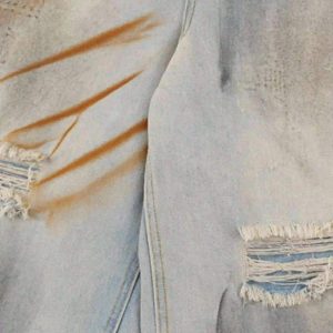 Concert Outfit High Street Yellow Mud Dyed Denim Shorts