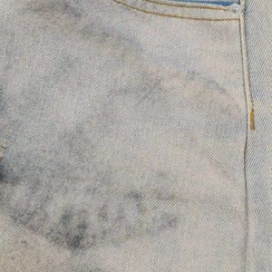 Concert Outfit High Street Yellow Mud Dyed Denim Shorts