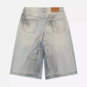 Concert Outfit High Street Yellow Mud Dyed Denim Shorts