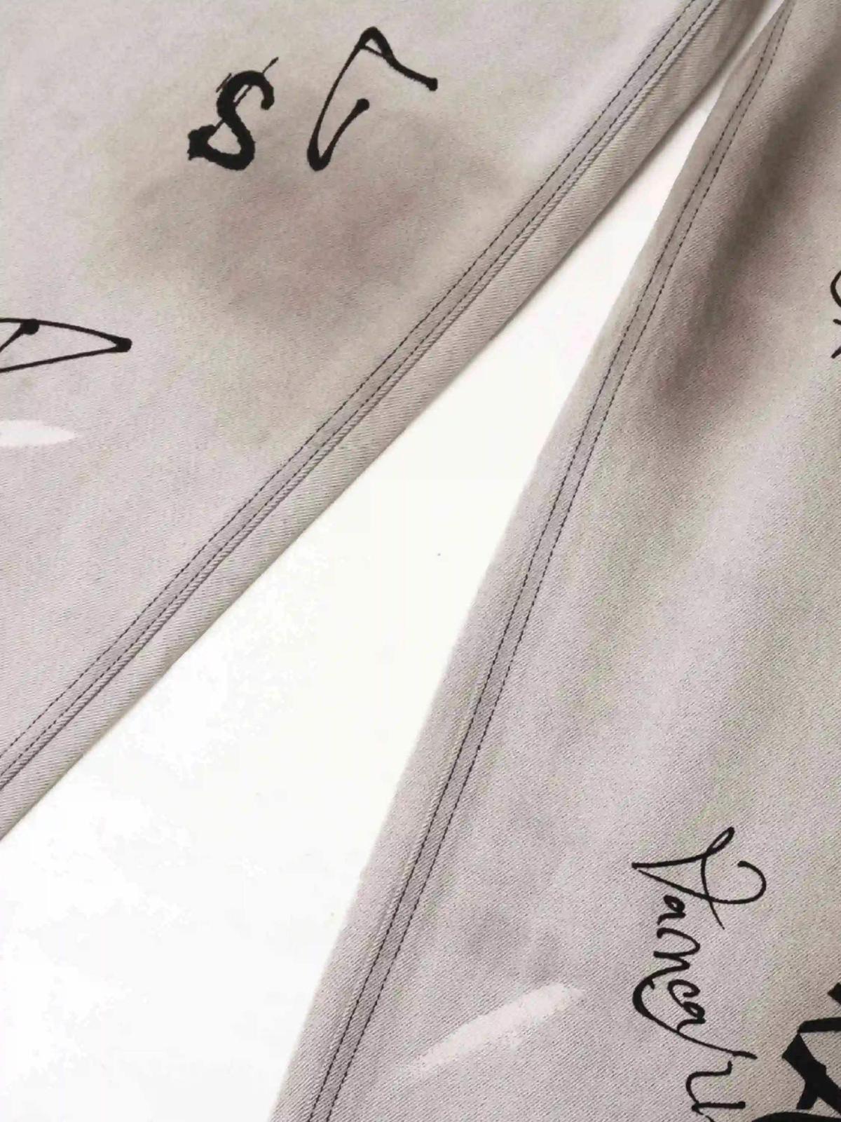 Concert Outfit Hip-Hop Graffiti Distressed Jeans Concert Outfit Hip-Hop Graffiti Distressed Jeans