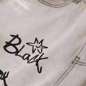 Concert Outfit Hip-Hop Graffiti Distressed Jeans