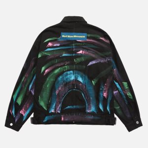Concert Outfit Hip-Hop Hand-Painted Graffiti Denim Jacket