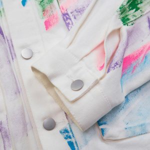 Concert Outfit Hip-Hop Hand-Painted Graffiti Denim Jacket