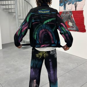 Concert Outfit Hip-Hop Hand-Painted Graffiti Denim Jacket