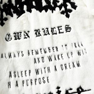 Concert Outfit Hip-Hop Letter Stand Collar Fur Jacket