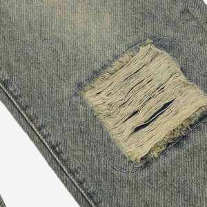 Concert Outfit Hip Hop Retro Patch Denim Jeans