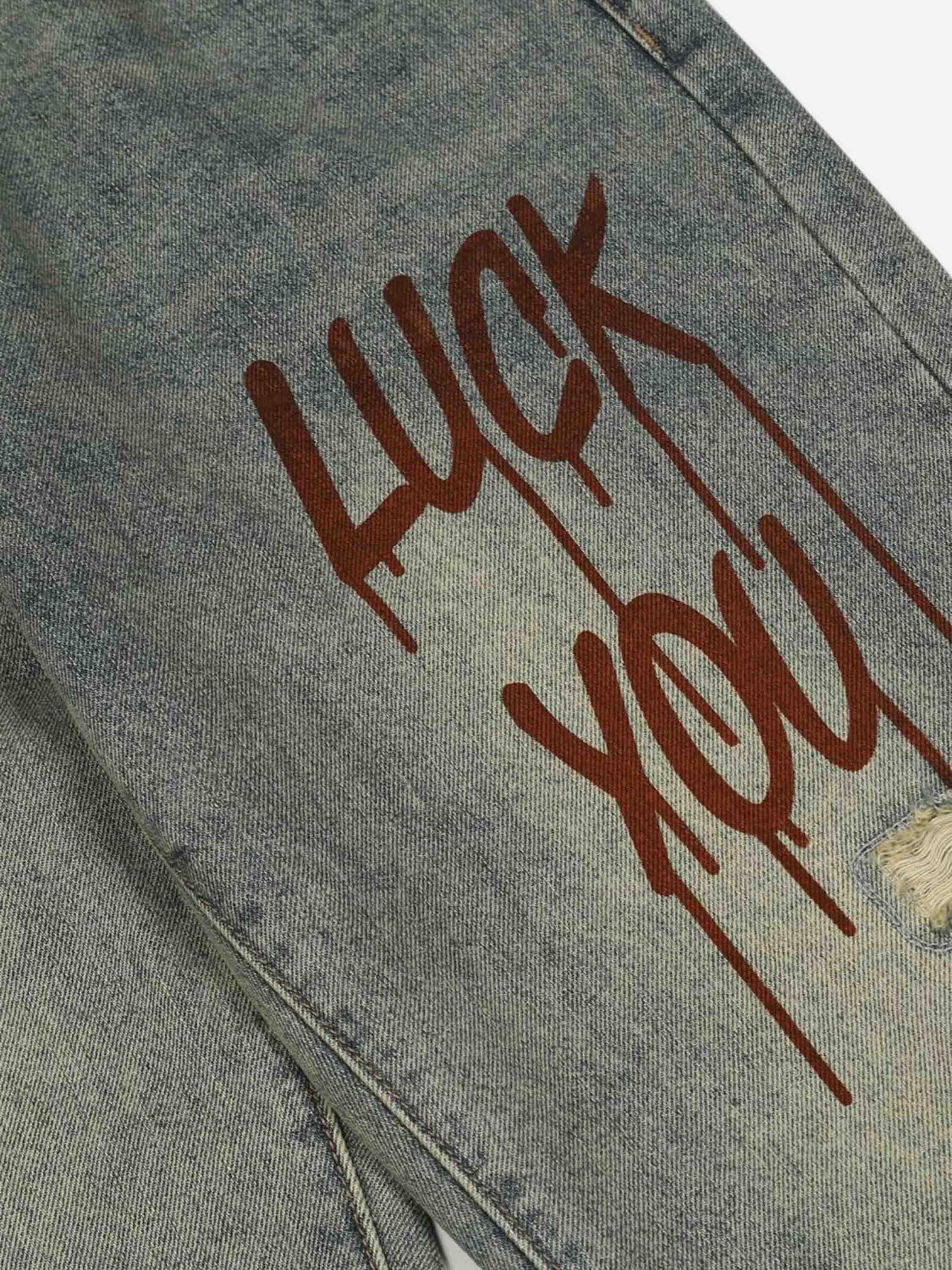 Concert Outfit Hip Hop Retro Patch Denim Jeans Concert Outfit Hip Hop Retro Patch Denim Jeans