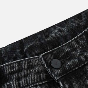 Concert Outfit Hip-Hop Retro Wash Denim Straight-Leg Pants